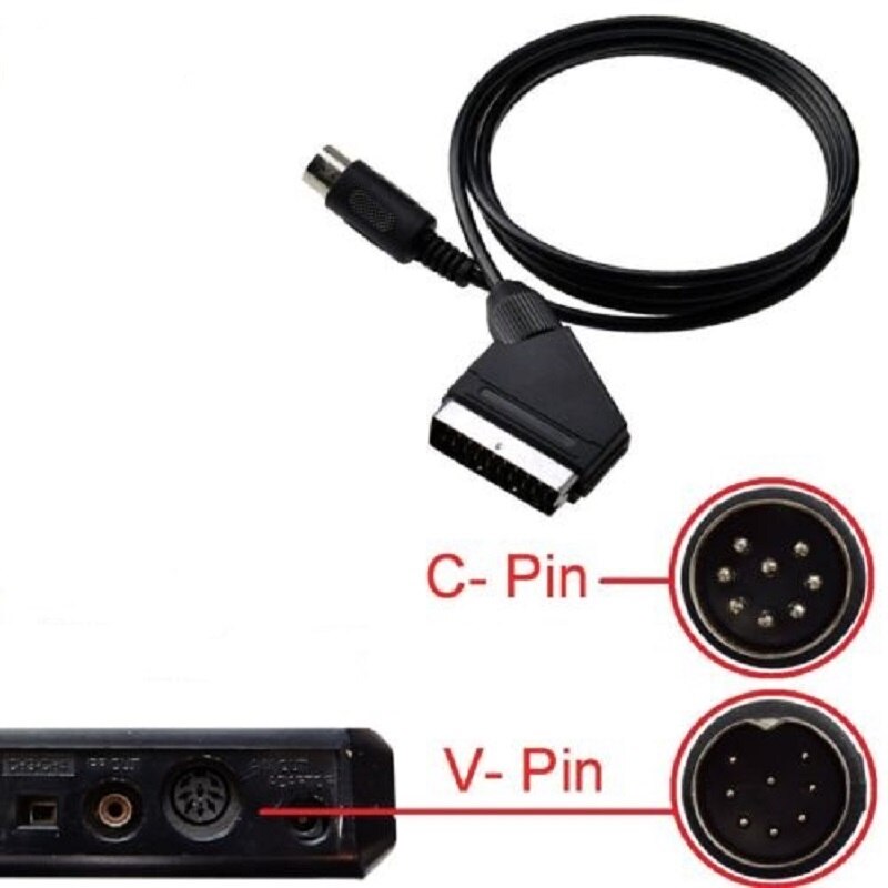 Câble Scart EU pour Sega Megadrive 1 Genesis 1 Master System 1 RGB AV câble Scart v-pin