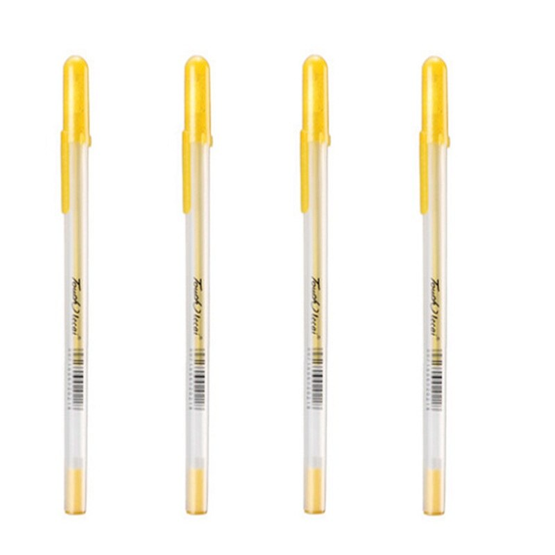 Pluma para resaltar con tinta de Gel, bolígrafo blanco de 1mm, negro, para dibujo de CD, pintura de neumáticos, papelería para artistas, para escuela y oficina, 4 Uds.: 4pcs Gold Color