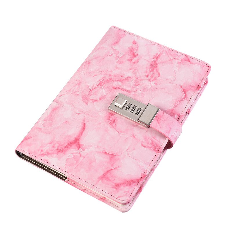Notebook Wachtwoord Blok, Marmeren Textuur, 100 Stuks, Persoonlijk Dagboek Met Slot Code, Kantoorbenodigdheden, leer,