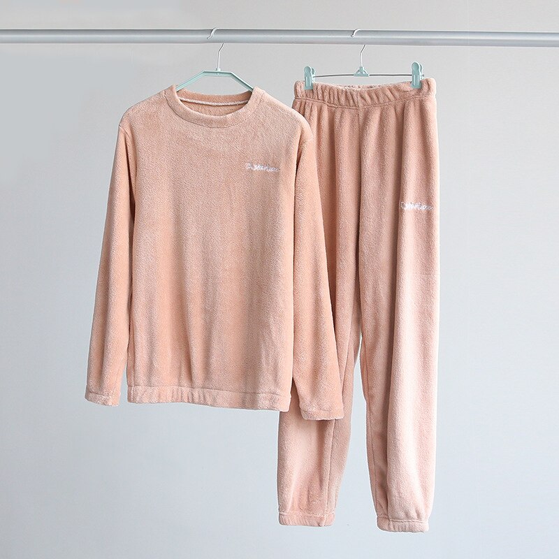 DA Homewear-Pijama de maternidad, Conjunto de pijama de enfermería, Conjunto de pijama polar de invierno para mujer, ropa de dormir femenina de terciopelo, ropa de casa: Style1 Pink set / S
