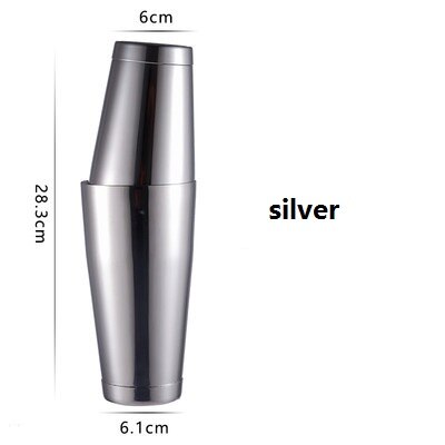 Boston Shaker Stainless Steel Cocktail Shaker Japanese Style Bartender Cocktail Shaker Bar Tools: Silver