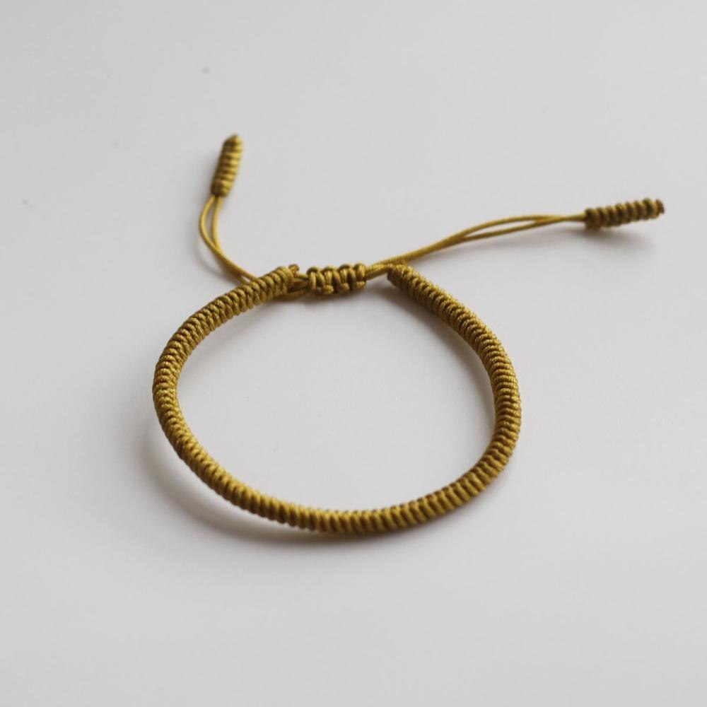 Tibetaanse boeddhistische handgemaakte knopen gelukskoord armband unisex boeddhistische sieraden maat verstelbaar dropshipping: Lichtgele kleur