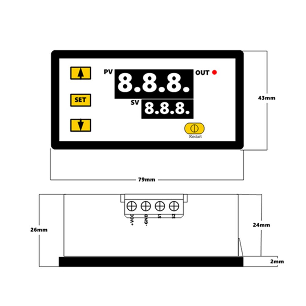 W3230 Relay Output Digital Temperature Controller -55~120C Thermostat Regulator Heating Cooling Control Switch 10A 220V/20A 12V