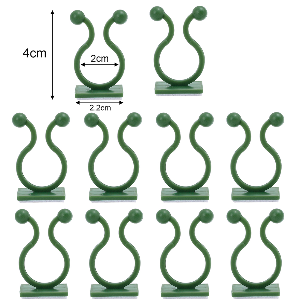 Clips de soporte para plantas de jardín, lazos para flores de orquídeas trepadoras, enredadera de tomate, accesorio de pared autoadhesivo Invisible de plástico, gancho de encuadernación: M / Oro