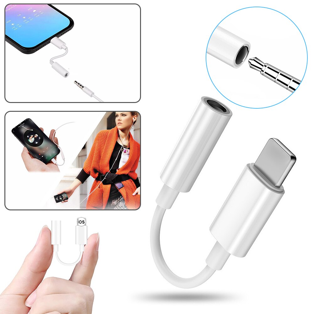 Für Apfel Headset 3,5mm Jack Stecker Kopfhörer Adapter Kabel für iPhone 12 11 8 7 iPad iOS EarPods Konverter tragbare