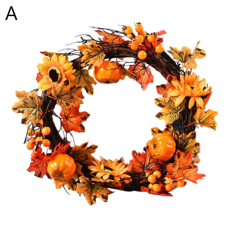 35/40cm halloween herfst thanksgiving pompoen esdoornblad krans muur deur raam 77ud: 1