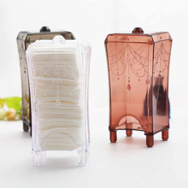 Acrylic Cotton Swab Cotton Storage Box Portable Transparent Dustproof Cosmetic Container Jewelry Storage Box