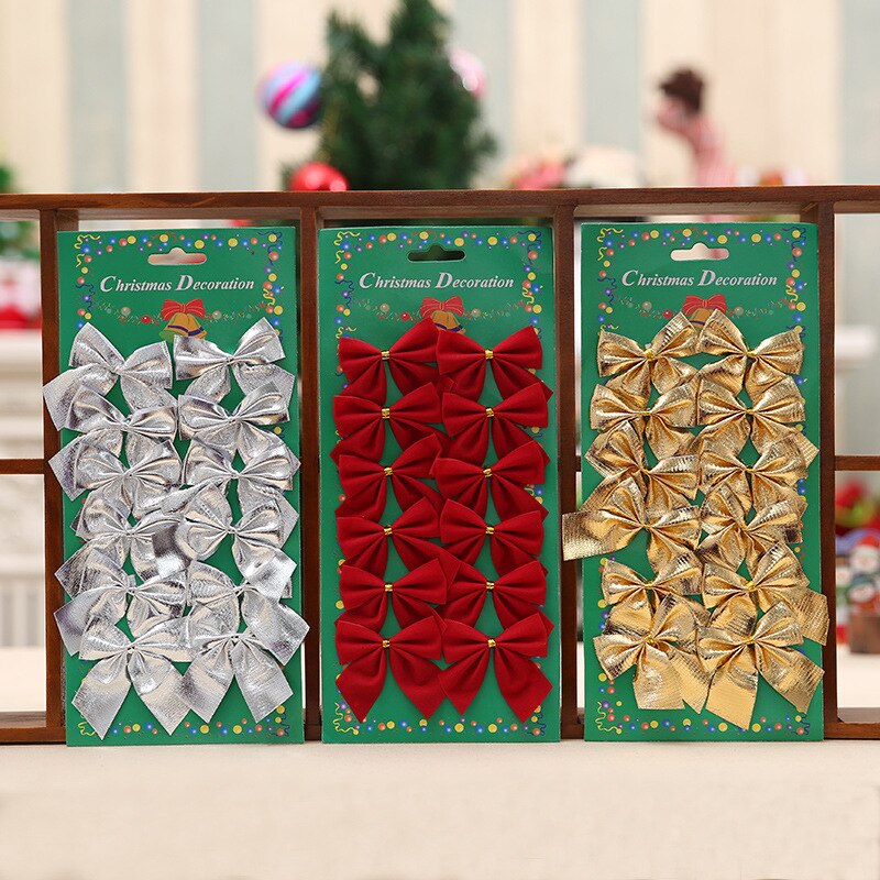 Smukke guldsløjfer julepynt træ dekoration fest sløjfer kugler år jul juledekoration til hjemmet