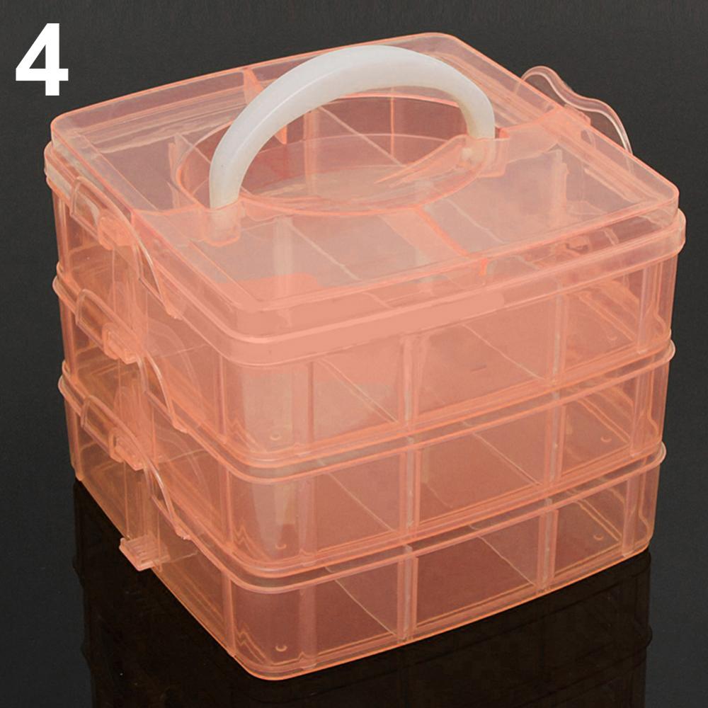 3 lag 18 rum gennemsigtig opbevaringsboks beholder smykker perle organizer etui øreringe halskæde opbevaring organizer