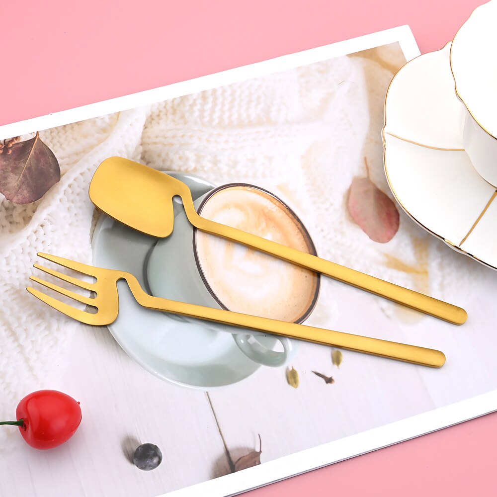 Zoseil Cutlery Set Stainless Steel Dinnerware Black Stainless Steel Spoon Set Fork Spoon Knife Steel Cutlery Dinnerware Set