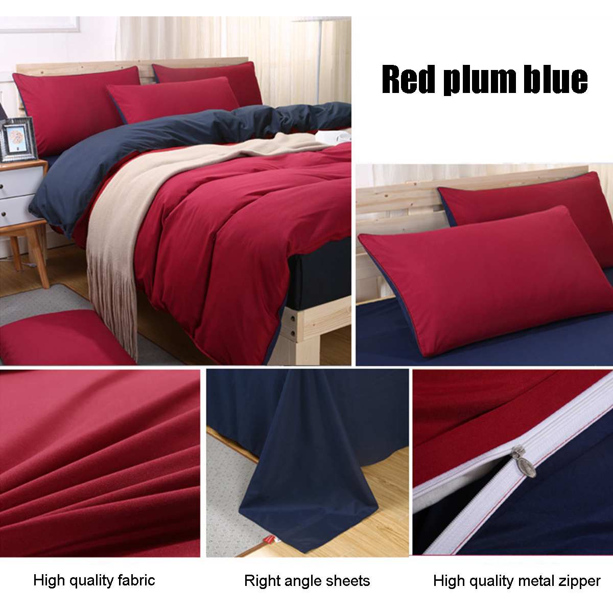 4 stuks zachte kleuren dekbedovertrekset met kussensloop, dekbedovertreksets voor beddengoed, beddengoedsets voor hotels, textiel en bedbenodigdheden