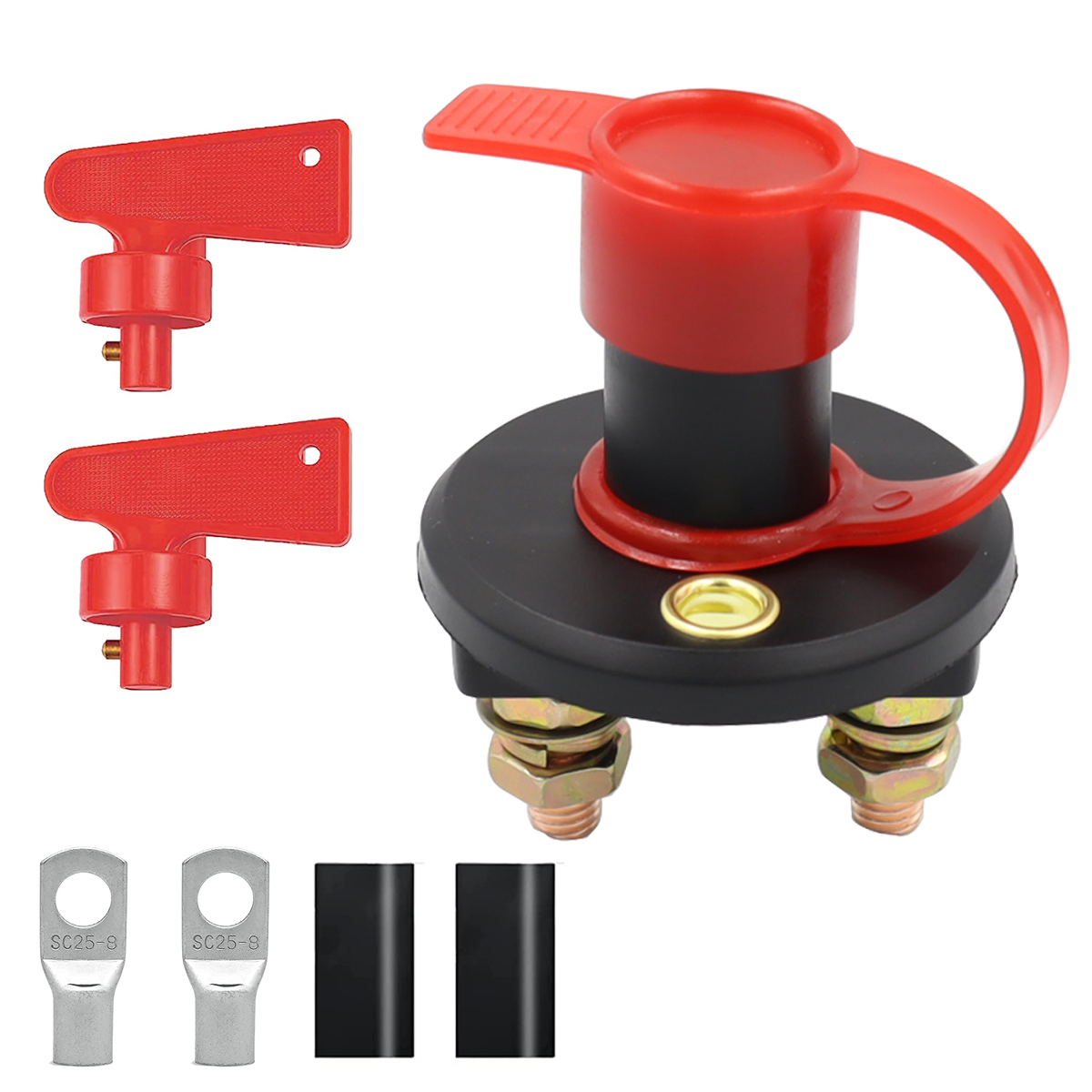 Interrupteur De Déconnexion Batterie 12V/24V 100A - Coupe-circuit Voiture, Camping-car, Bateau - Sécurité Anti-fuites