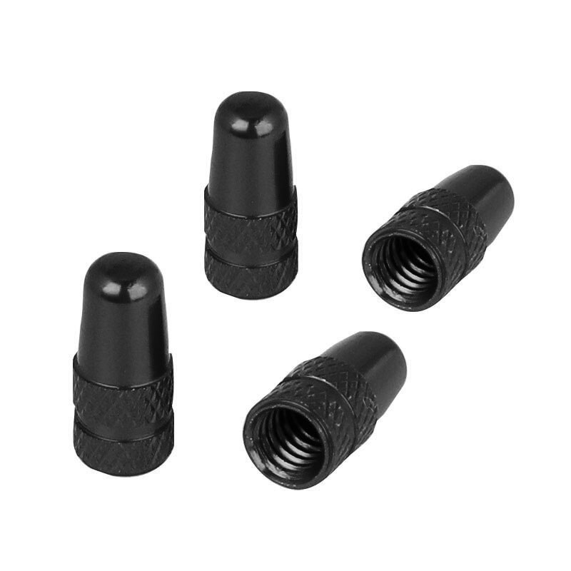 Deemount 4 Stks/partij Cyclus Ventieldopje F/V Nozzle Presta Threading Moer Cnc Geanodiseerd Aluminium Deksel Deksel Licht Gewicht multi Kleuren: Black 4PCS