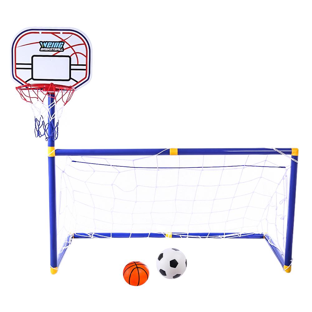 Portería de fútbol con aro de baloncesto para niños, 2 en 1, deportes al aire libre, soporte de baloncesto: Default Title