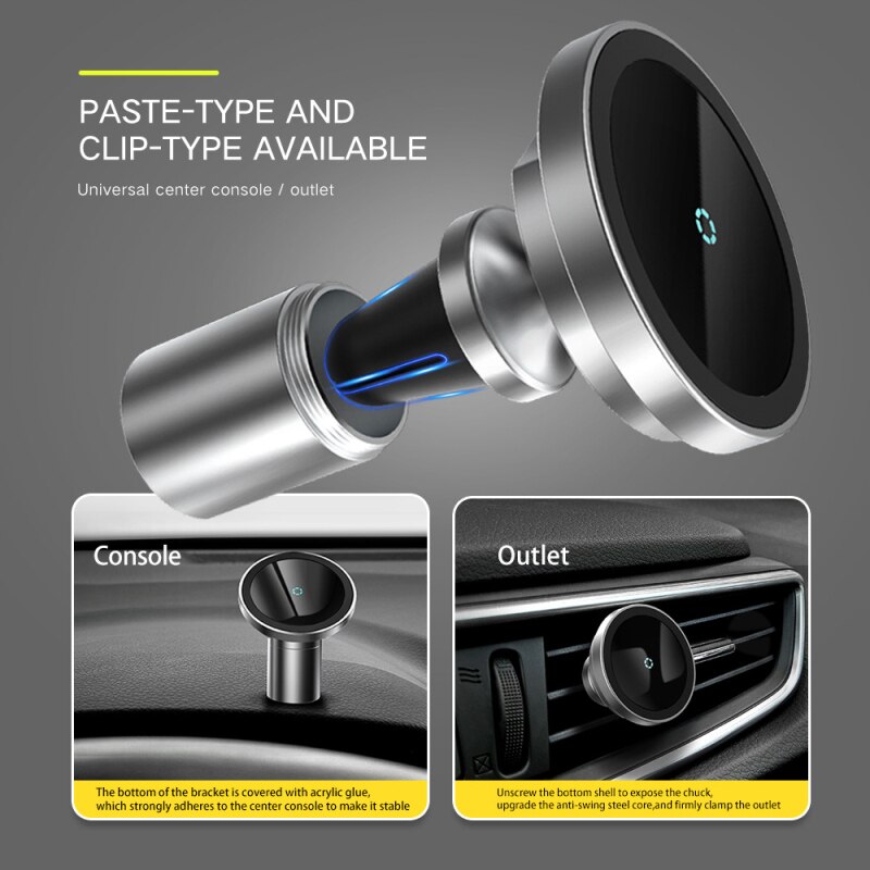 Mobile Phone Stand Holder Wireless Charging Bracket Car Magnetic Wireless Charger Air Outlet Support Wireless Charging Device