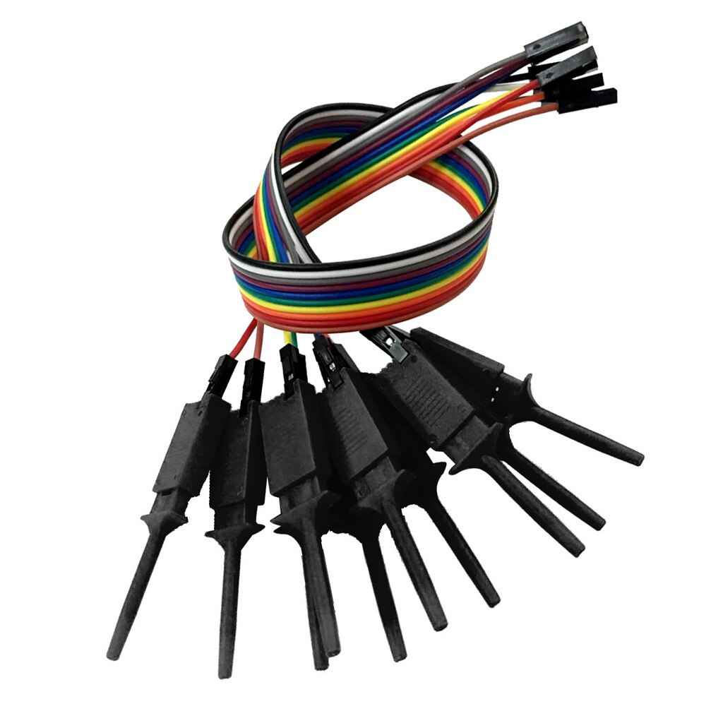 10 Pcs Test Clamp Wire Hook Test Clip For Logic Analyzer Wire Connector: Black