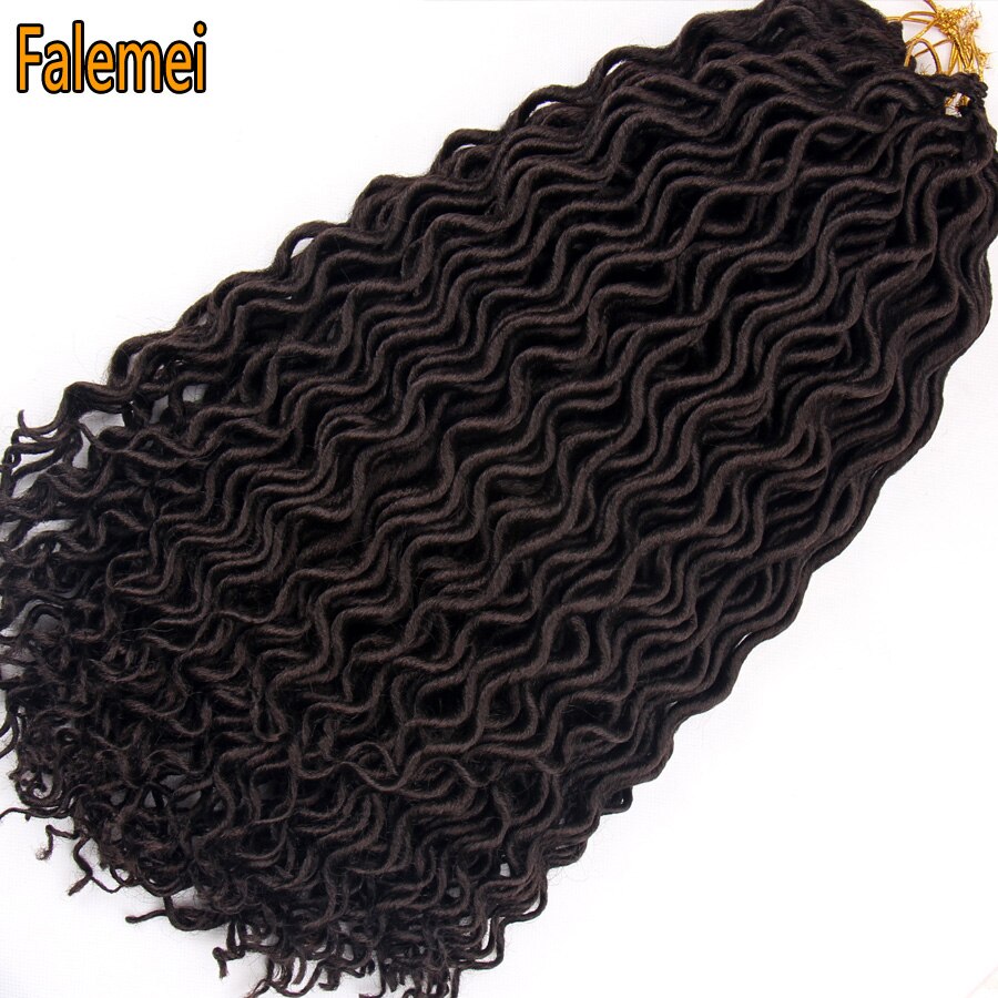 FALEMEI-Faux cheveux bouclés et doux | 18 pouces, 60g, 24 racines/paquet, tresses au Crochet profond, Extension de cheveux style bohémien
