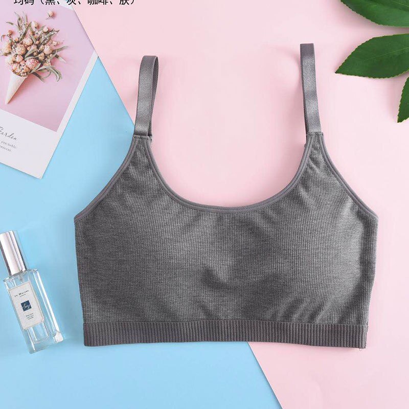 8-16Y 2pc Cotton Girls Bra Teenage Underwear Kids Sports Bra Kids Seamless Bralette Puberty Clothing Training Bra