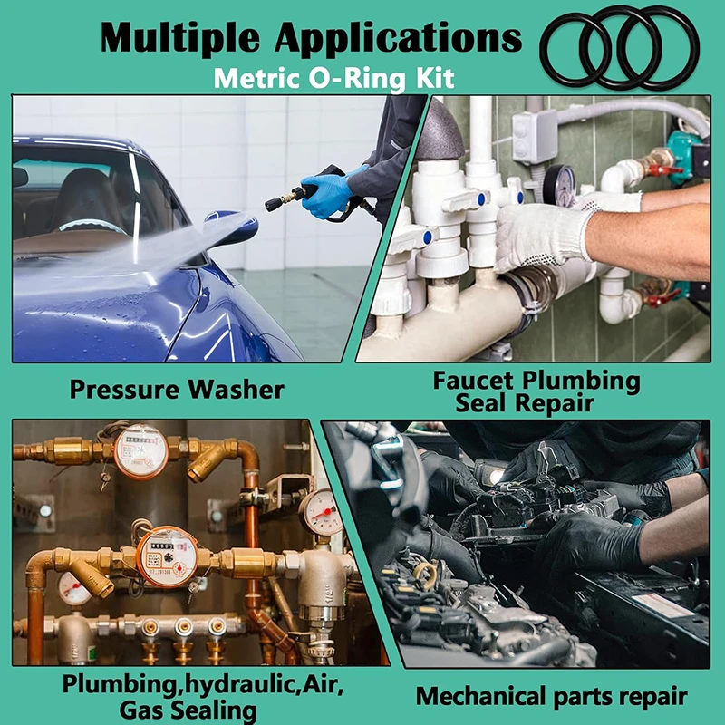 Rubber O Ring Set Gaskets Seal Nitrile Rubber Bands High Pressure O-Rings Repair Kit Sealing Elastic Band O Rubber