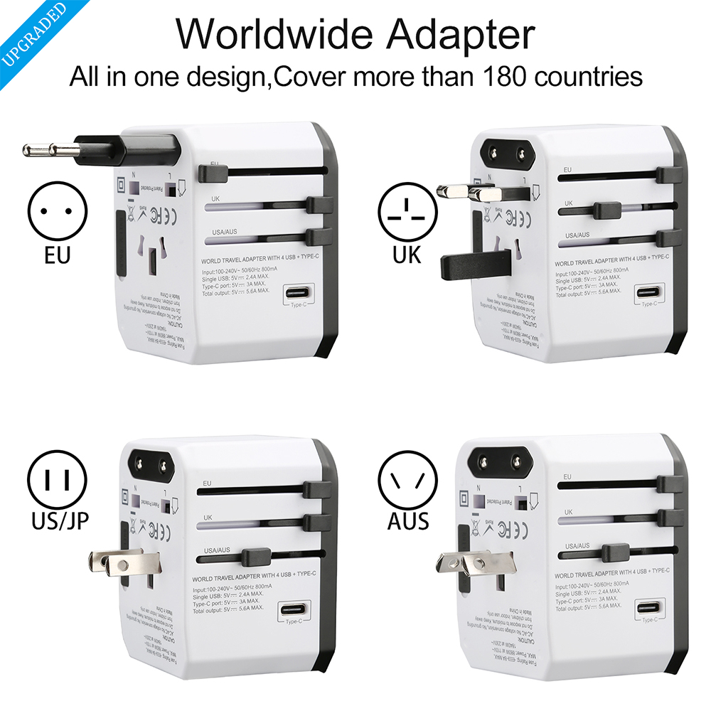 Travel adapter Rdxone Universele Power Adapter Oplader wereldwijd adapter muur Elektrische Stekkers Sockets Converter voor mobiele telefoons