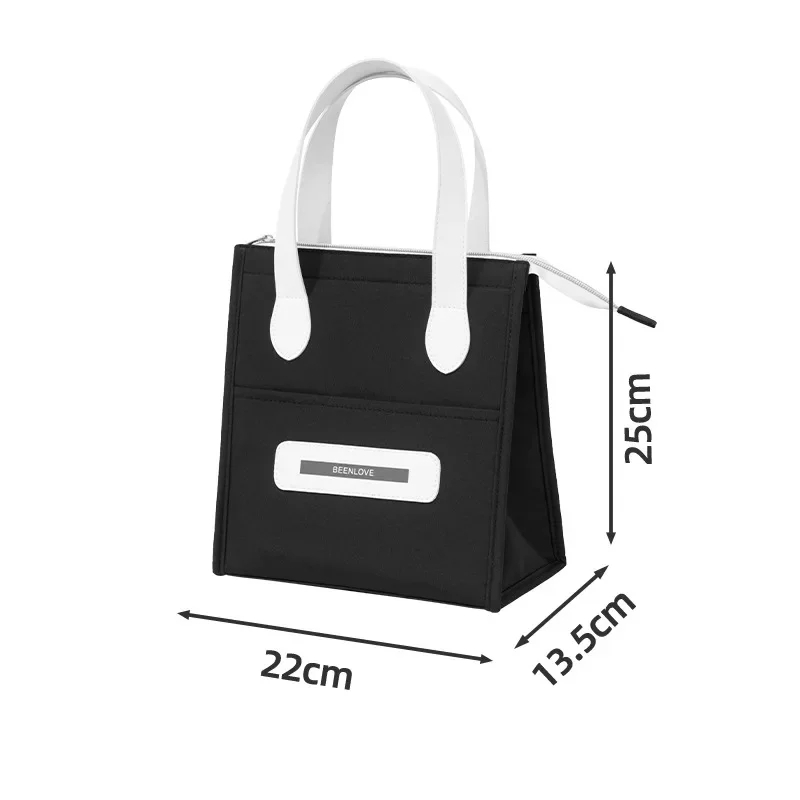 Portable Handheld Lunch Box Bag Insulated Lunch Bag for Work And School Outings Easy Carry Bento Bag Food Storage Pouch: Beige