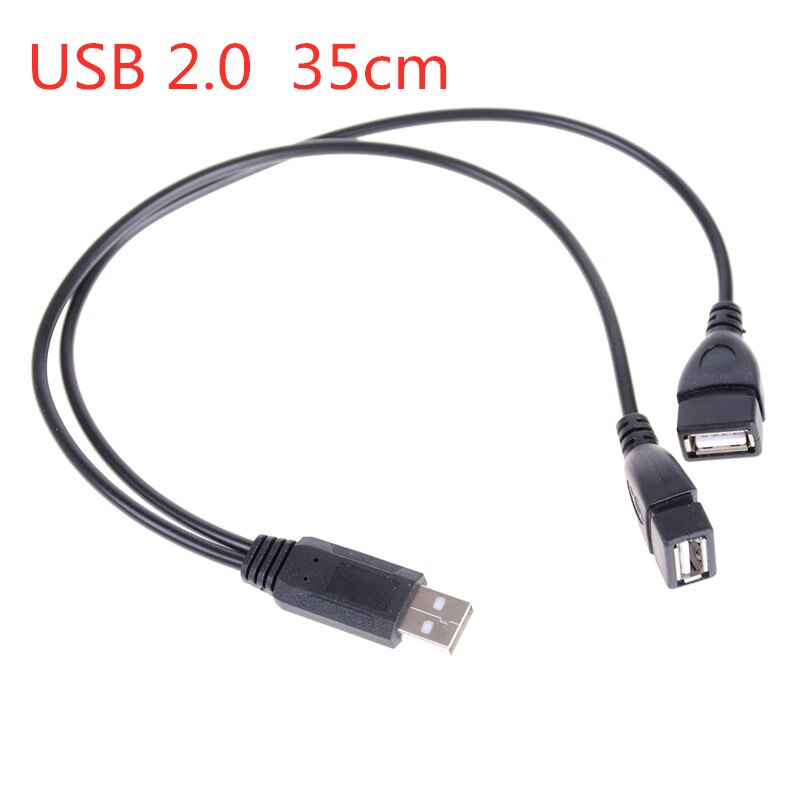 30CM USB 3.0 Cable Dual Power Charge Cables Y Adapter Male to Female Cord Cable: USB 2.0