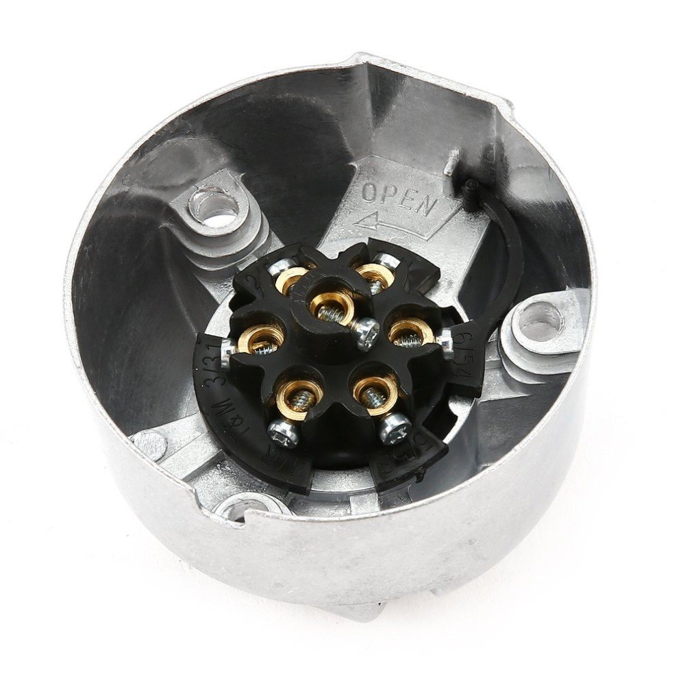 7-Pin Connector Trailer Socket Heavy-Duty Round Wiring Socket 12V Towbar Towing Caravan Truck Socket Car Accessories