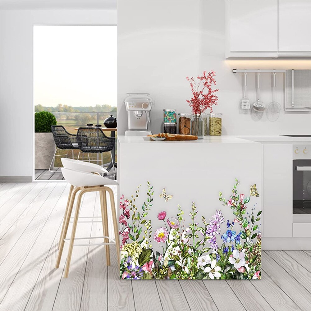 DIY Decorative Film Self Adhesive Wall Paper Furniture Renovation Stickers Kitchen Cabinet Flowers Wallpaper Home Kitchen Decora
