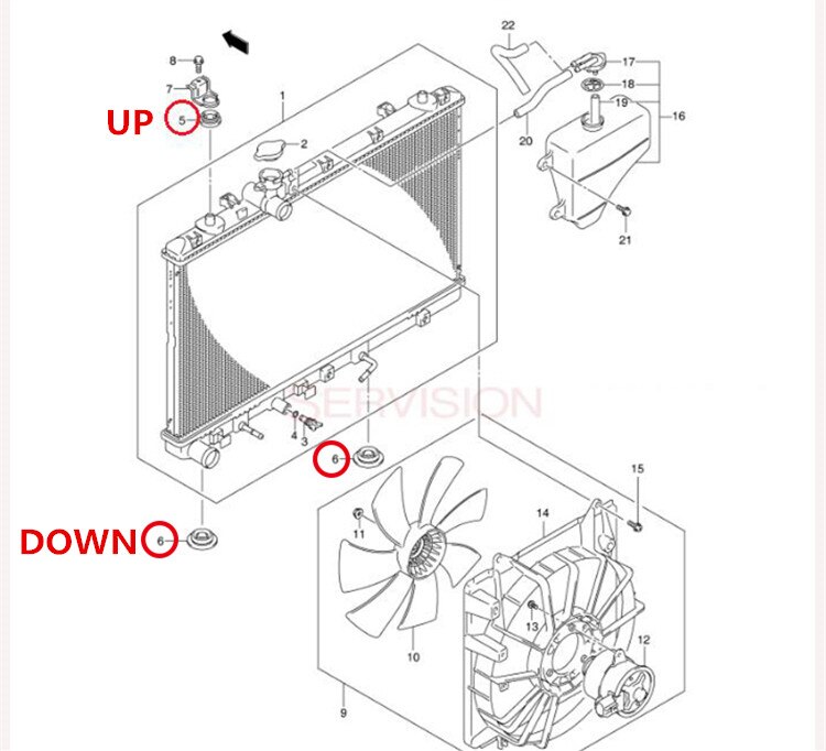 Zbiornik chłodnicy wspornik dla Sx4 szybki nowy górny i dolny gumowy rękaw alt 17879-56K00-000/17878-56K00-000