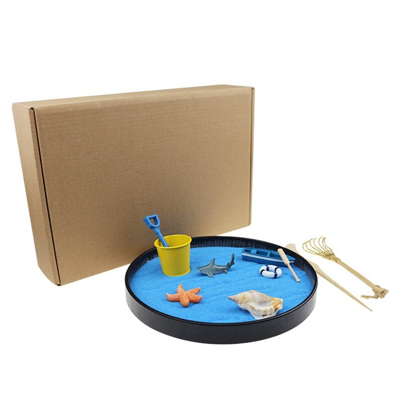 Sea World Zandbak Mini Zen Tuin De Ocean Sea Life Strand Desktop Decoratie Ontspanning Meditatie Spelen Zand Doos Speelgoed