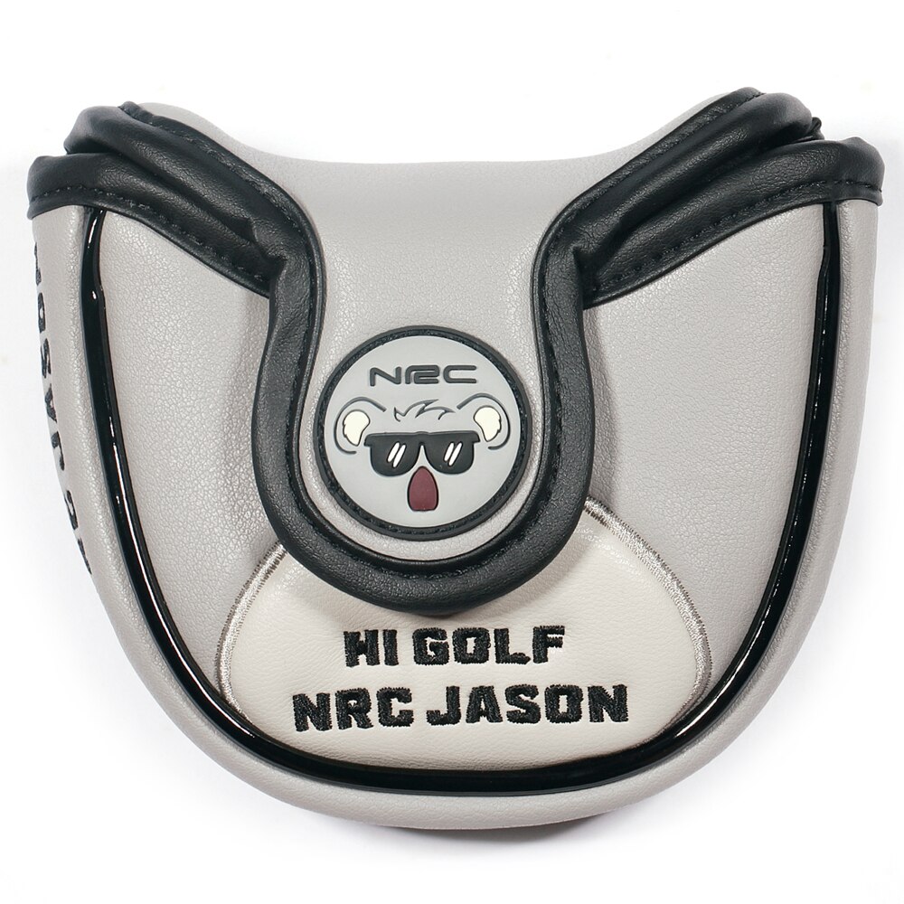 Funda de Golf con de Koala, protector magnético con cierre para cabeza de Golf de cuero sintético