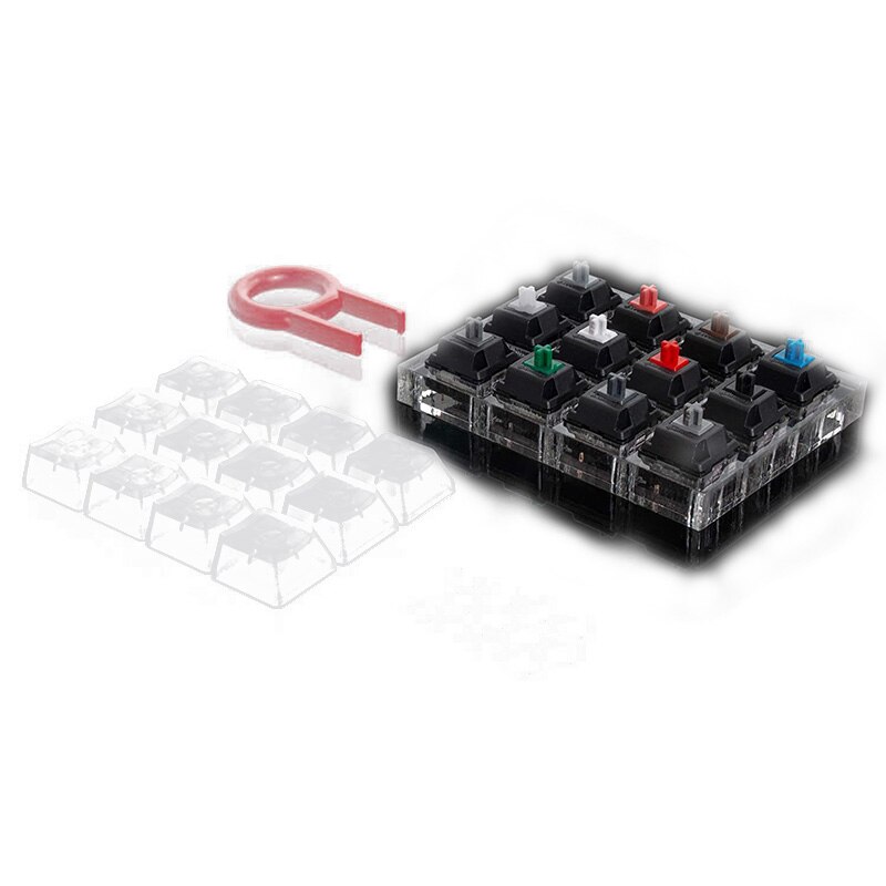 12Key Switch Testing Tool Sampler Mechanical Keyboards with Keycap Puller and Switch O Rings for Cherry MX Switch