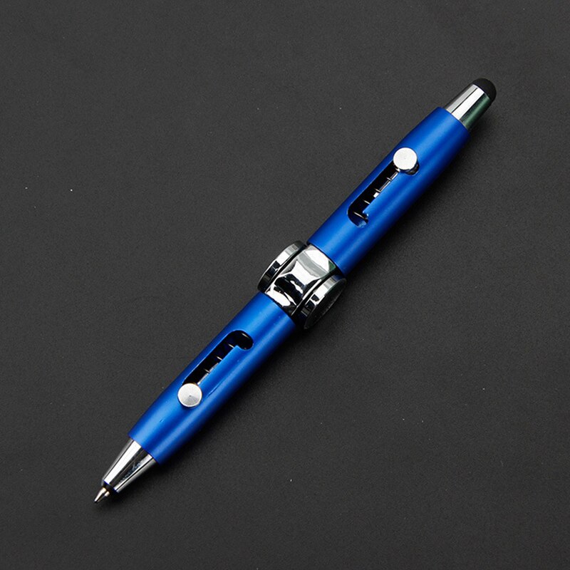 3 in 1 Multi-Functional Hand Gyroscope Stylus Pen Capacitive Pen Stress Relief Metal Ballpoint Pens FP8: Blue