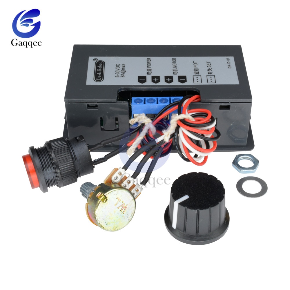 Dc 6v-30v 12v 24v max 8a 16 khz instelbare pwm-motortoerentalregelaar digitaal lcd-scherm dc-motorregeling cv-regelaarschakelaar