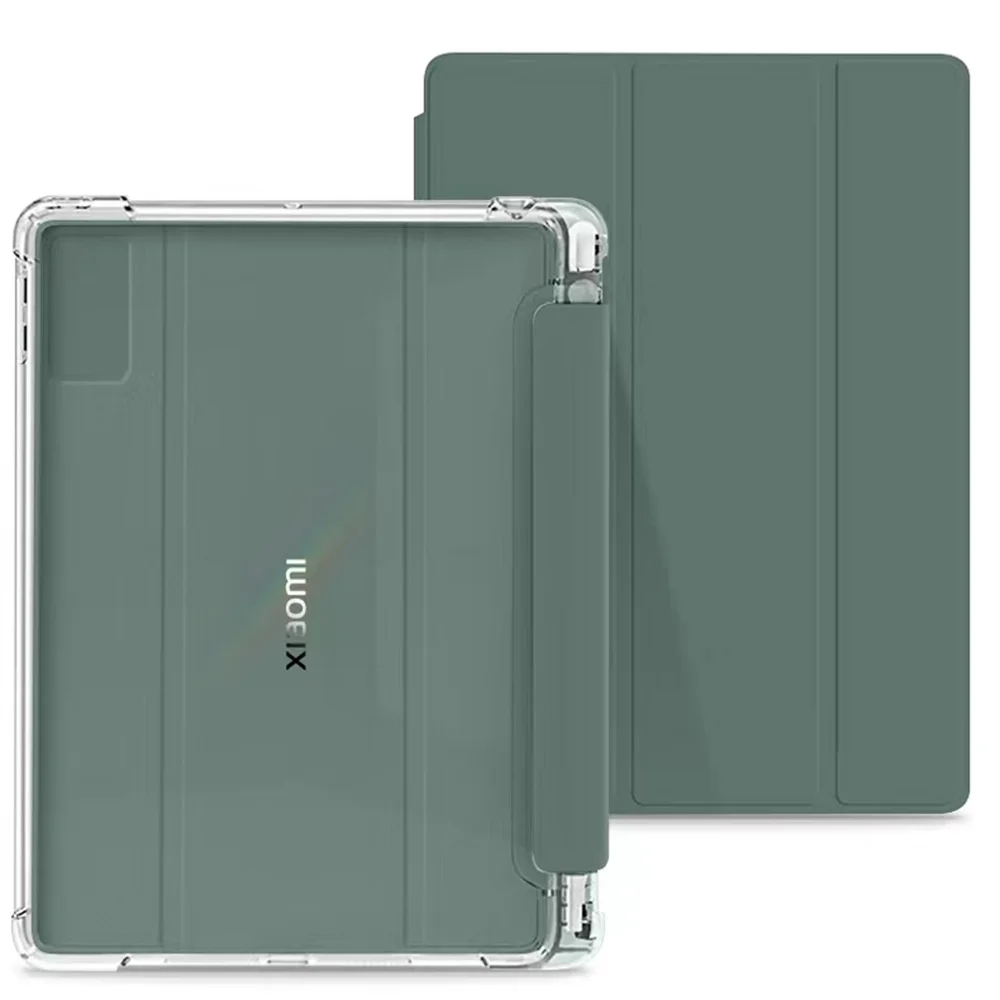 Étui Transparent pour tablette avec porte-crayon, pour Xiaomi Mi Pad 5 6 7 11.2 Max 6S Pro 12.4 Redmi Pad SE 8.7 11 10.61 pouces, coque arrière souple: TEN / Beige