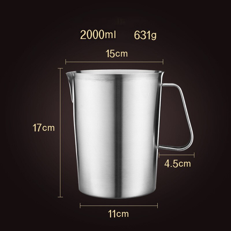 Dikke Rvs Maatbeker Met Schaal Melk Balance Keuken Grote Capaciteit Maatbeker Huishouden Keuken Bakken Tools: Measuring cup-2000ml