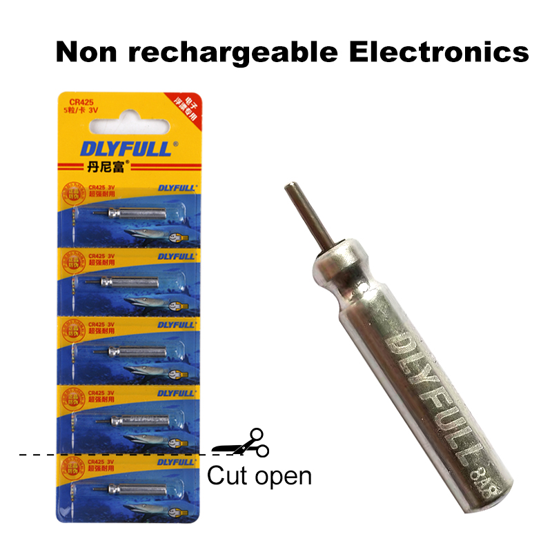 Corcho de pesca eléctrica LED flotar + cargador + space bean accesorios de luz de verano aparejos de pesca luminosos electrónicos flotar conjunto: Backup battery 5Pcs