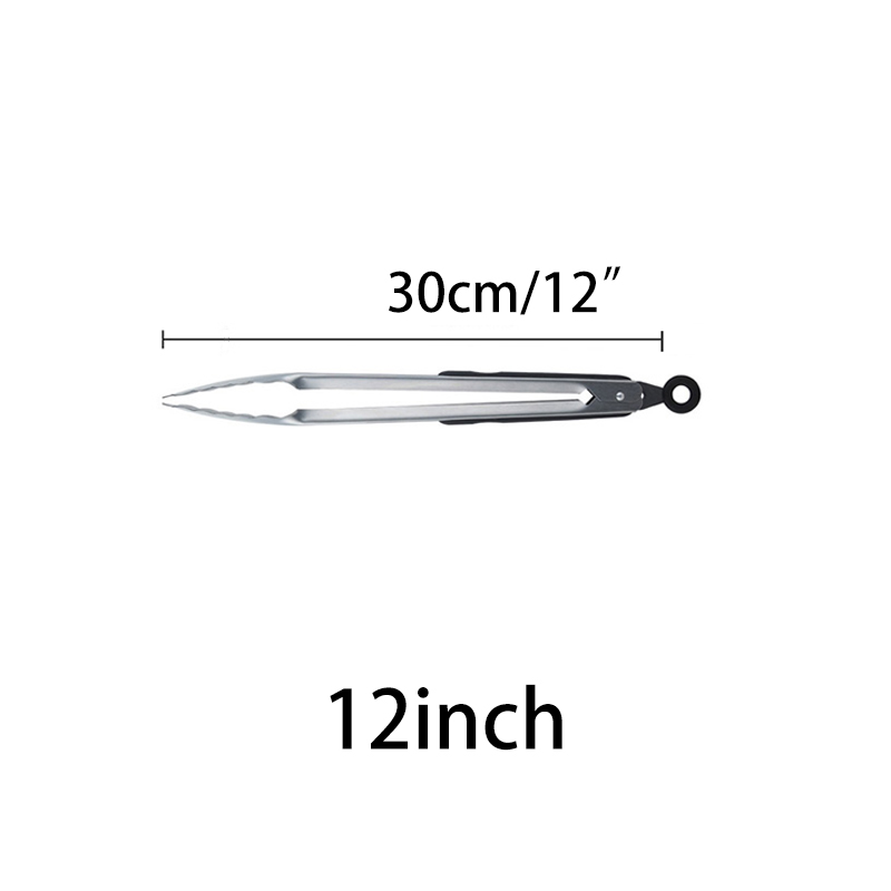 Stainless Steel BBQ Tongs Salad Ice Food Tong Bread Buffet Locking Kitchen Tong Clamp set Grill BBQ Accessories 12/16/18 inch: 12 inch