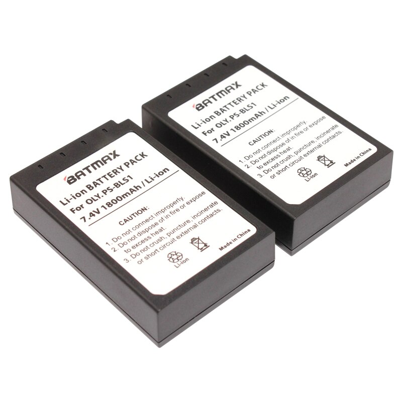 2 stk ps-bls 1 bls -1 bls 1 batteri & ladesæt til olympus e -400, e -410, e -420, e -450, e -600, e -620,  pen e -p1,  e -p2,  e -p3,  e -pl1,  e -pl3