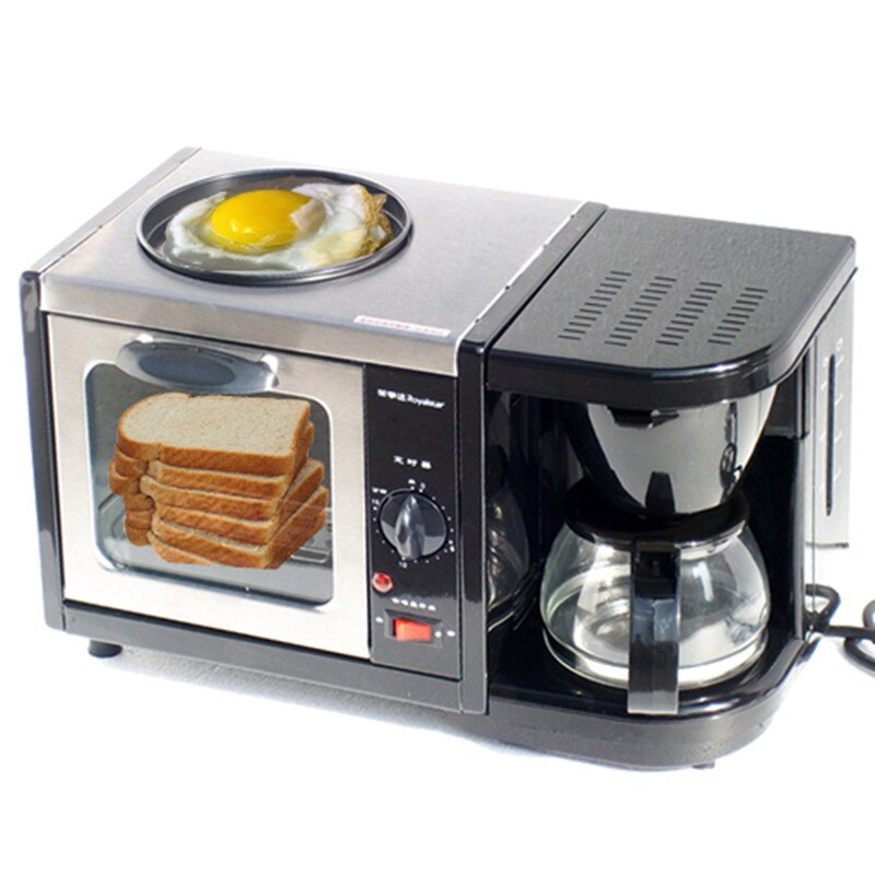 220v tre-i-en morgenmadsbakke brødrister ovn kaffemaskine