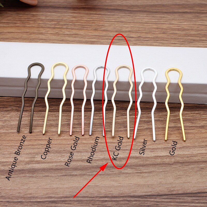 10pcs Hair Sticks - 70mm Copper Hair Pins - Handmade Plant Ornaments - Bridal Hair Accessories for Women: 10pcs KC Gold
