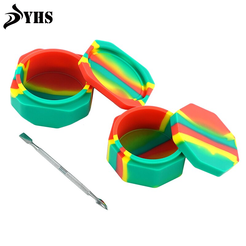 One set large 129 ml+ 97 ml Silicone Container Jar Oil Wax Non Stick Silicone Jar+Container Holder 1