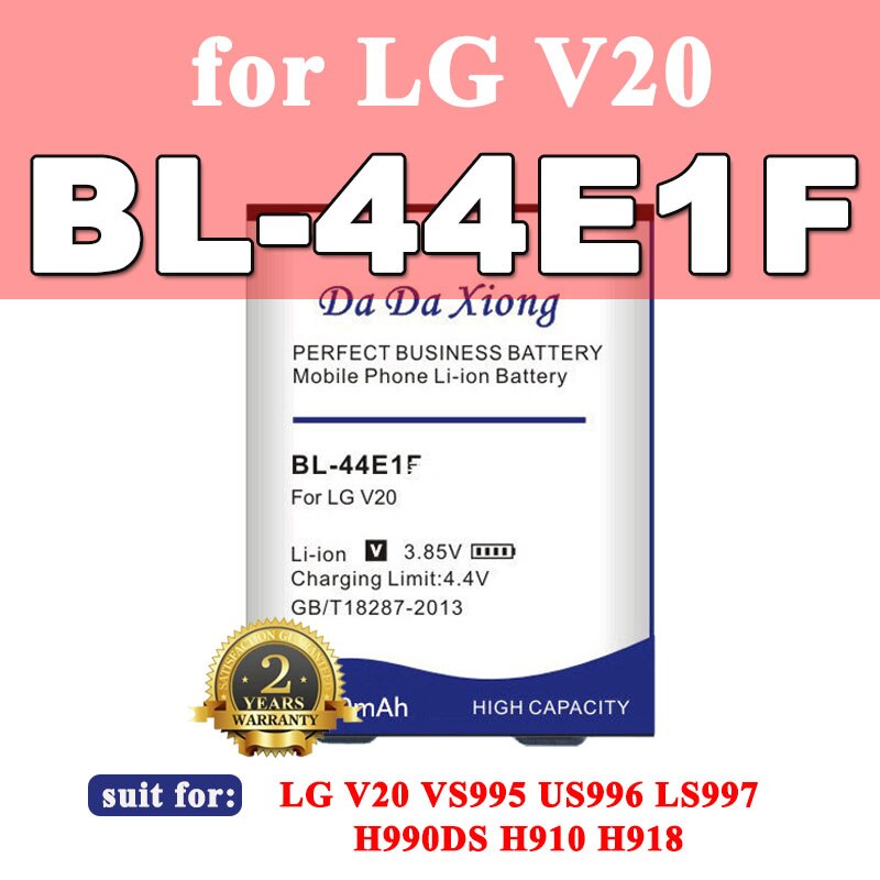 Hoge capaciteit batterij voor lg  g5 g6 g4 g7 g8 g3 g3 mini thinq  v20 h850 d725 d858 g7+ g7 thinq lm  g710 q7+  lmq 610 g600l h870 h871: Voor lg  v20