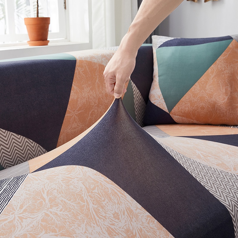 Stretch Slipcovers Sofa Sectional Elastic Sofa Cover for Living Room Couch Cover Single/Two/Three/Four Seat 0032