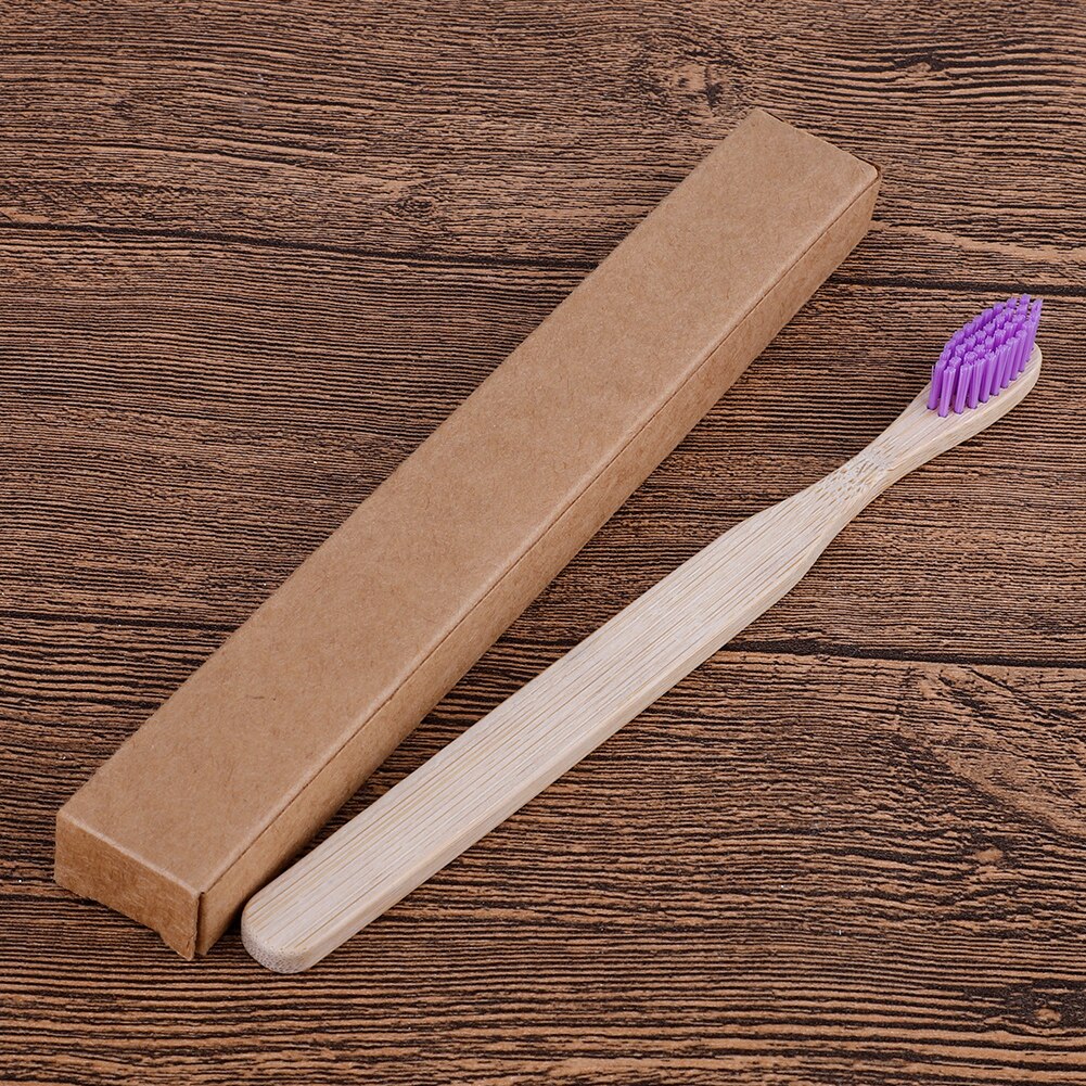 10pcs/set Eco Friendly Bamboo Toothbrush Medium Bristles Biodegradable Oral Care Adults Teeth Cleaning travel Toothbrushes: Oranje