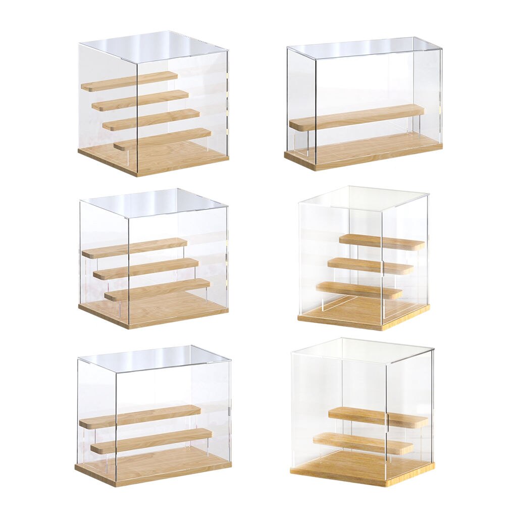 Clear Acrylic Riser Display Case Stand Storage Organizer for Figures Toy