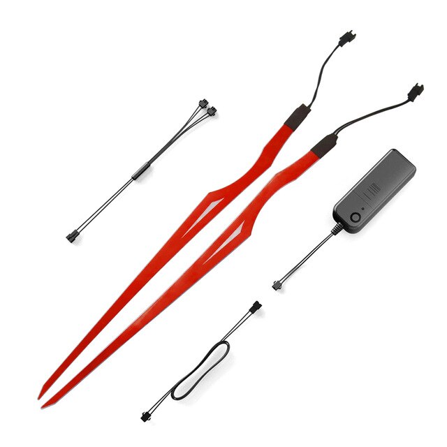 Nuoxintr Motorhelm Light Strip Waterdicht Led El Koud Licht Night Rijden Signaal Lichtgevende Gemodificeerde Licht Helm Sticker: Red