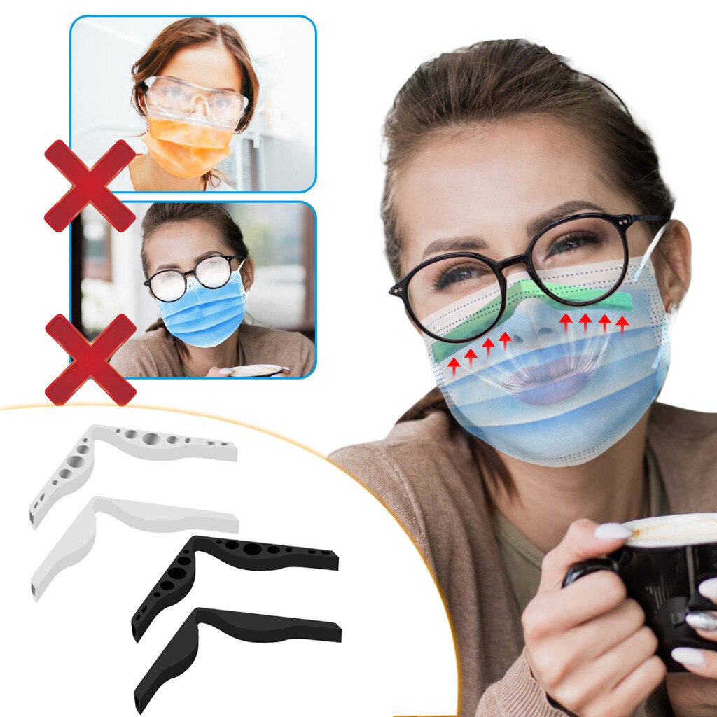 Pont de nez Silicone Masque facial nez pont de respiration Mascarillas augmente l'espace pour aider à respirer en douceur Masque de pansement # K3: Default Title