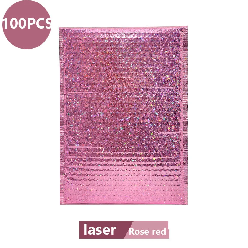 100 rose-patterned bubble mailers, bags for shipping bags, bubble envelopes, padded packaging, waterproof packaging bags, thickened shipping bags: 13*15cm / Multi