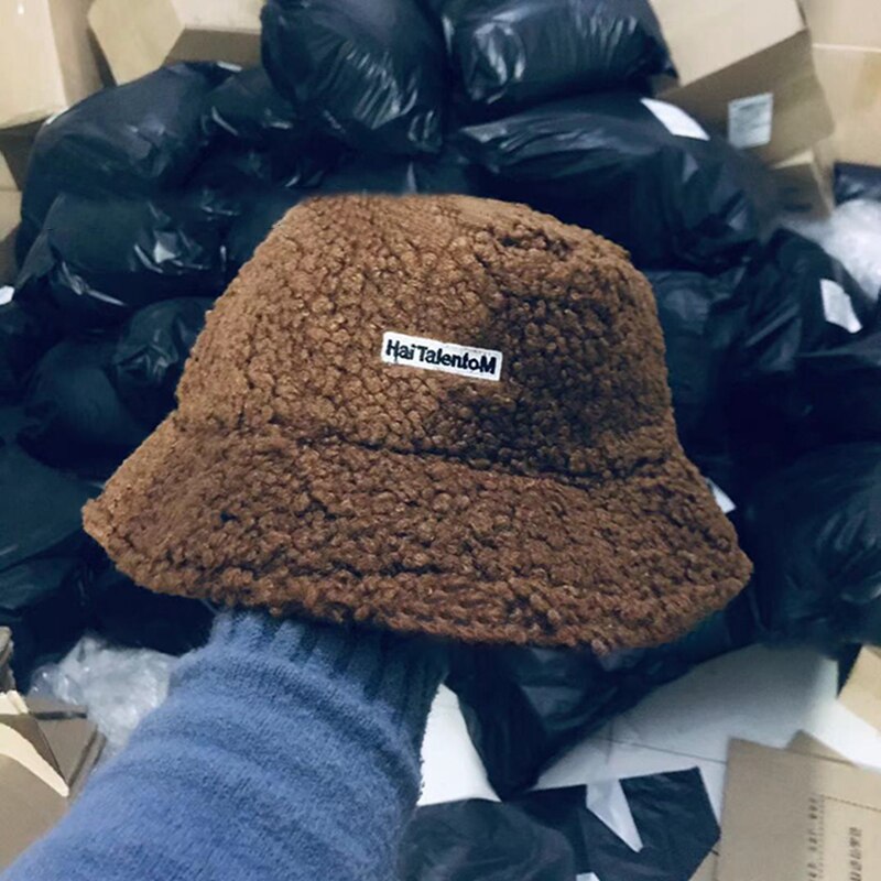 Kobiety kapelusz stałe sztuczne futro ciepła czapka damska Faux futro zimowy kapelusz typu Bucket dla kobiet ochronna powłoka chroniąca przed słońcem kapelusz słońce Panama Lady Cap: coffee